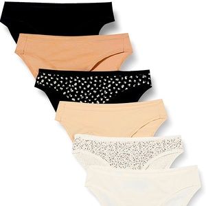 6 Essentials Women's Cotton Stretch Bikini Panty